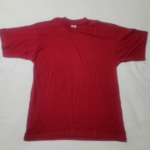 Vintage Nike Shirt Mens M Red Swoosh Solid Tee Crewneck 90s Sports Heavy Turkey